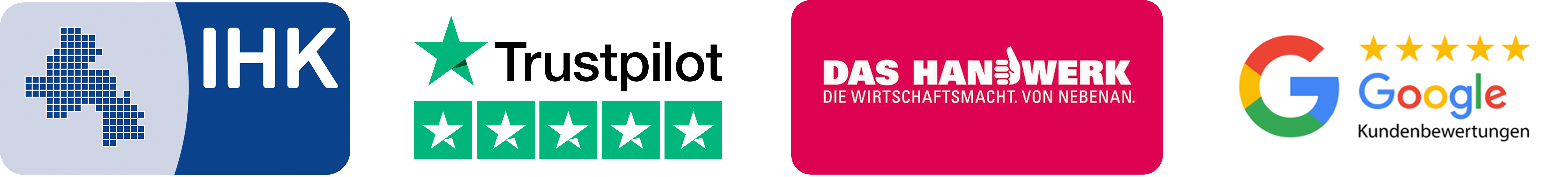 Zertifizierungen: IHK-Meisterbetrieb, DVGW-zertifiziert, ISO 9001, DIN EN 752